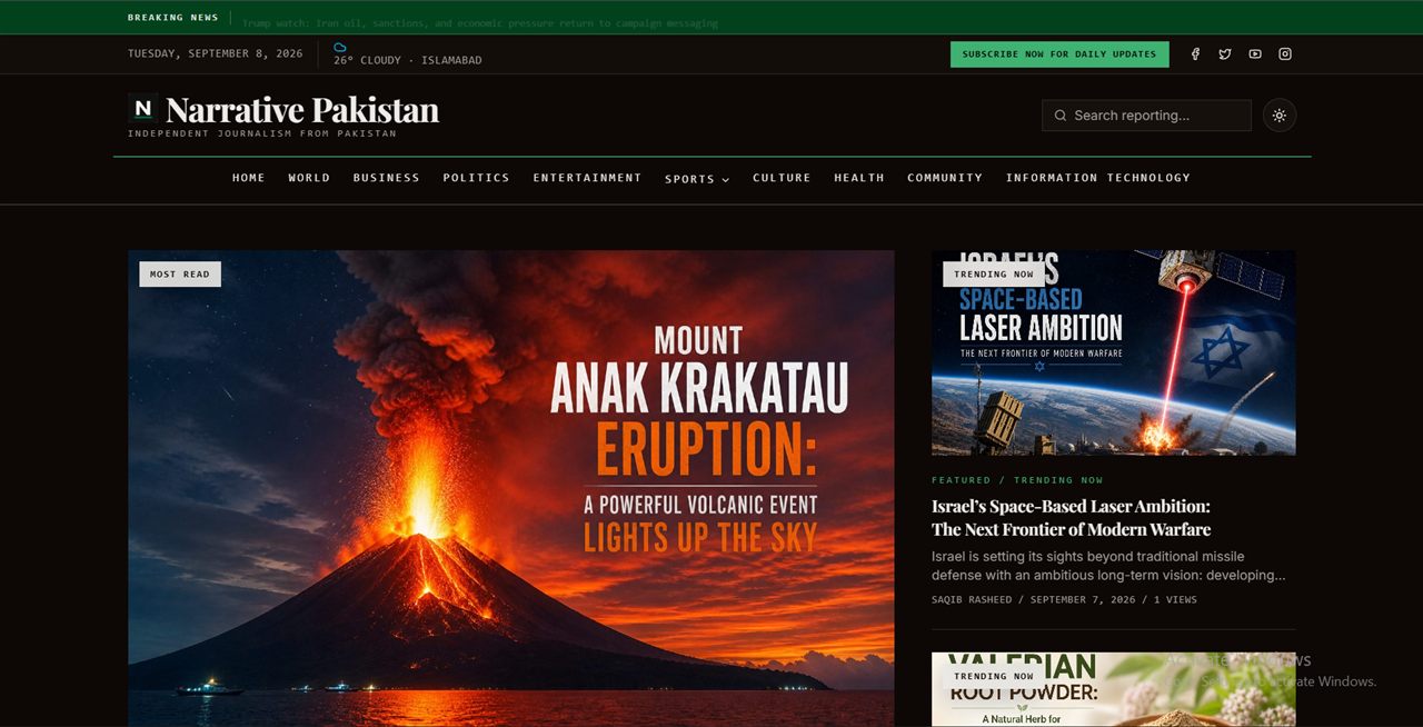 Narrative website preview