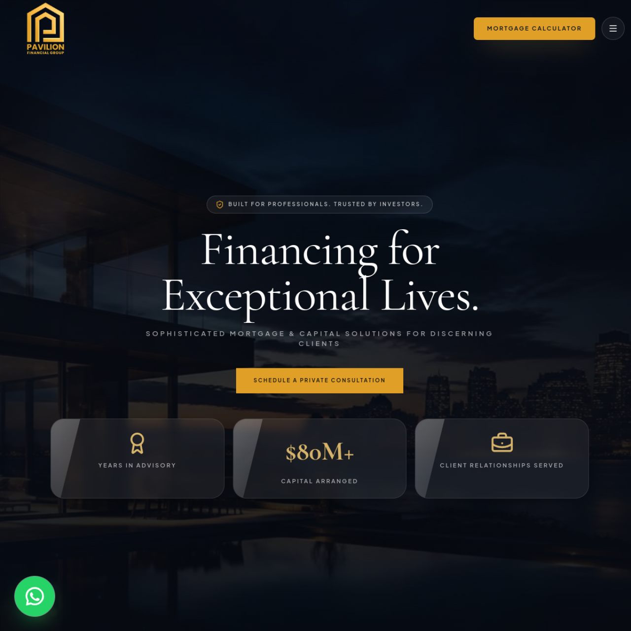 Pavilion Financials website preview